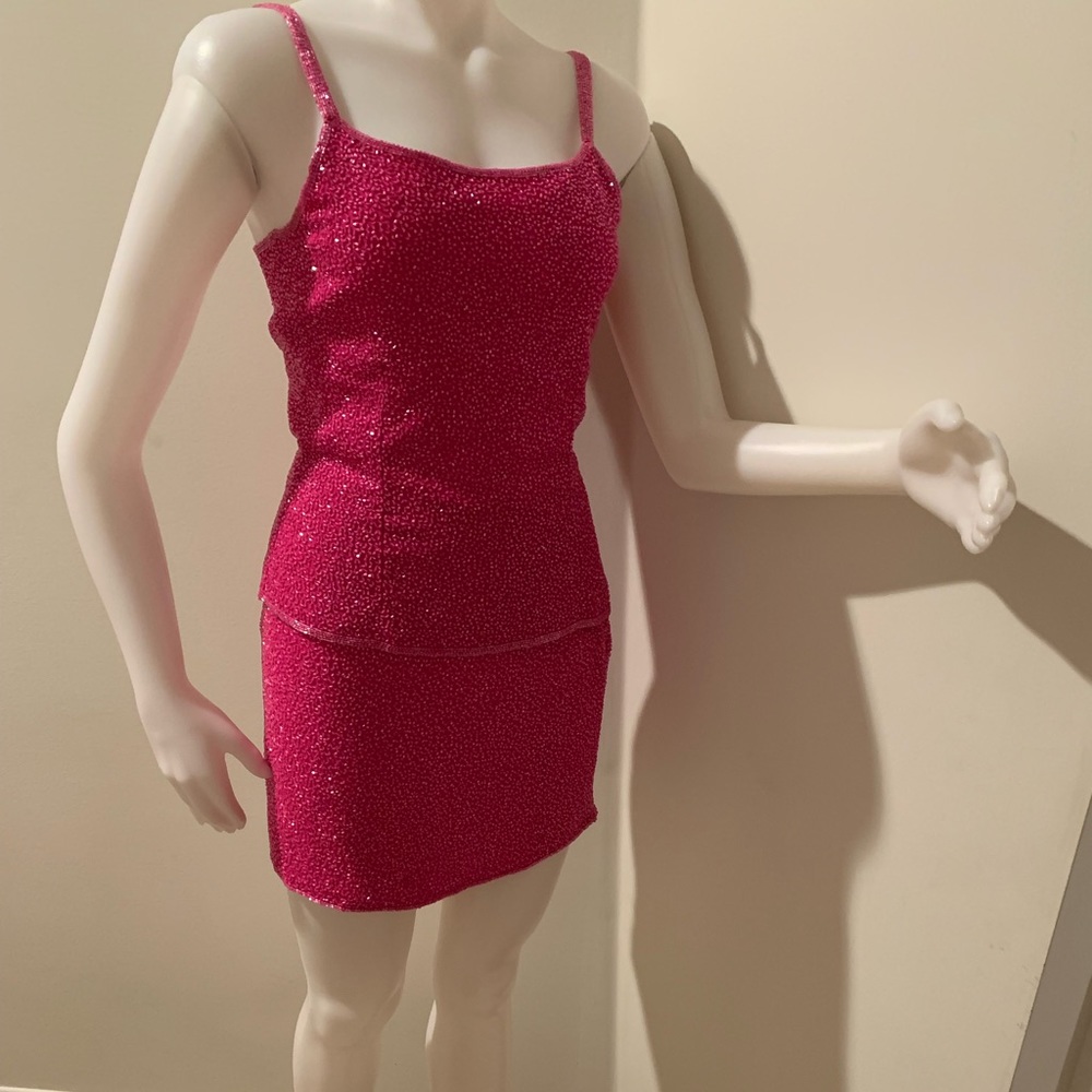 Cache beaded tank an skirt